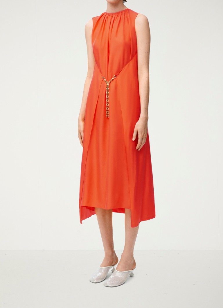 Vestido midi de seda de LOEWE con detalle de cadena extraíble