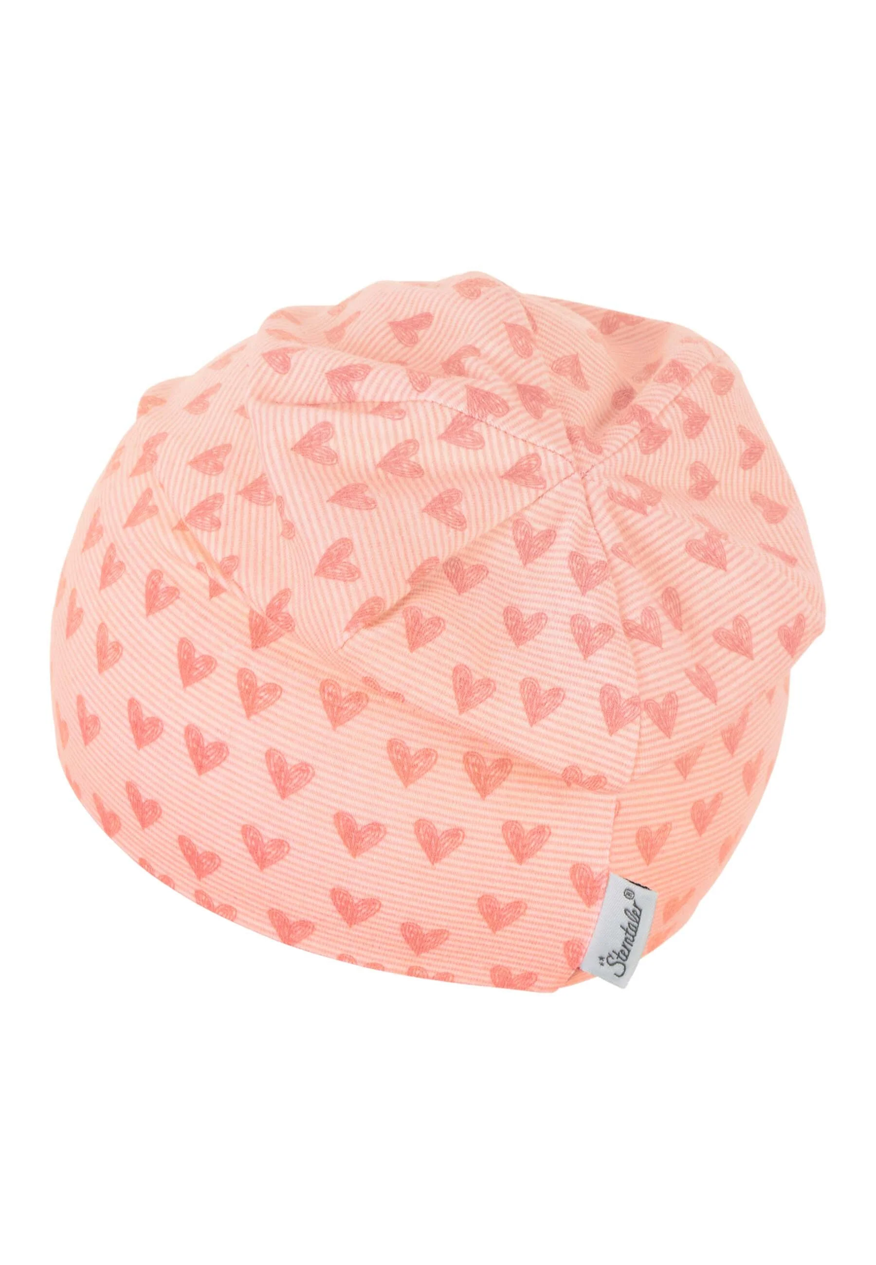 Slouch-Beanie mit Herzen Print aus Jersey
