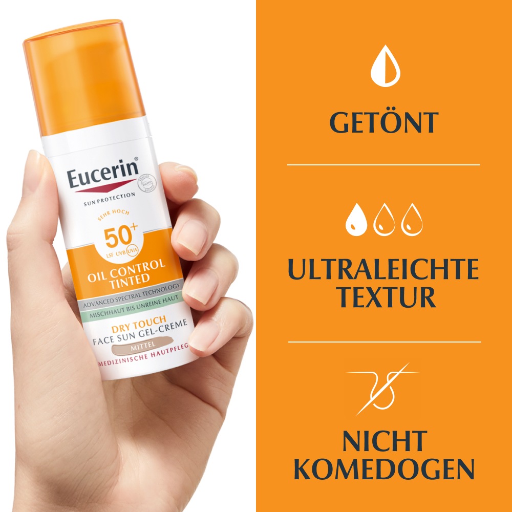Sun Oil Control tinted Creme LSF 50+ mitt.