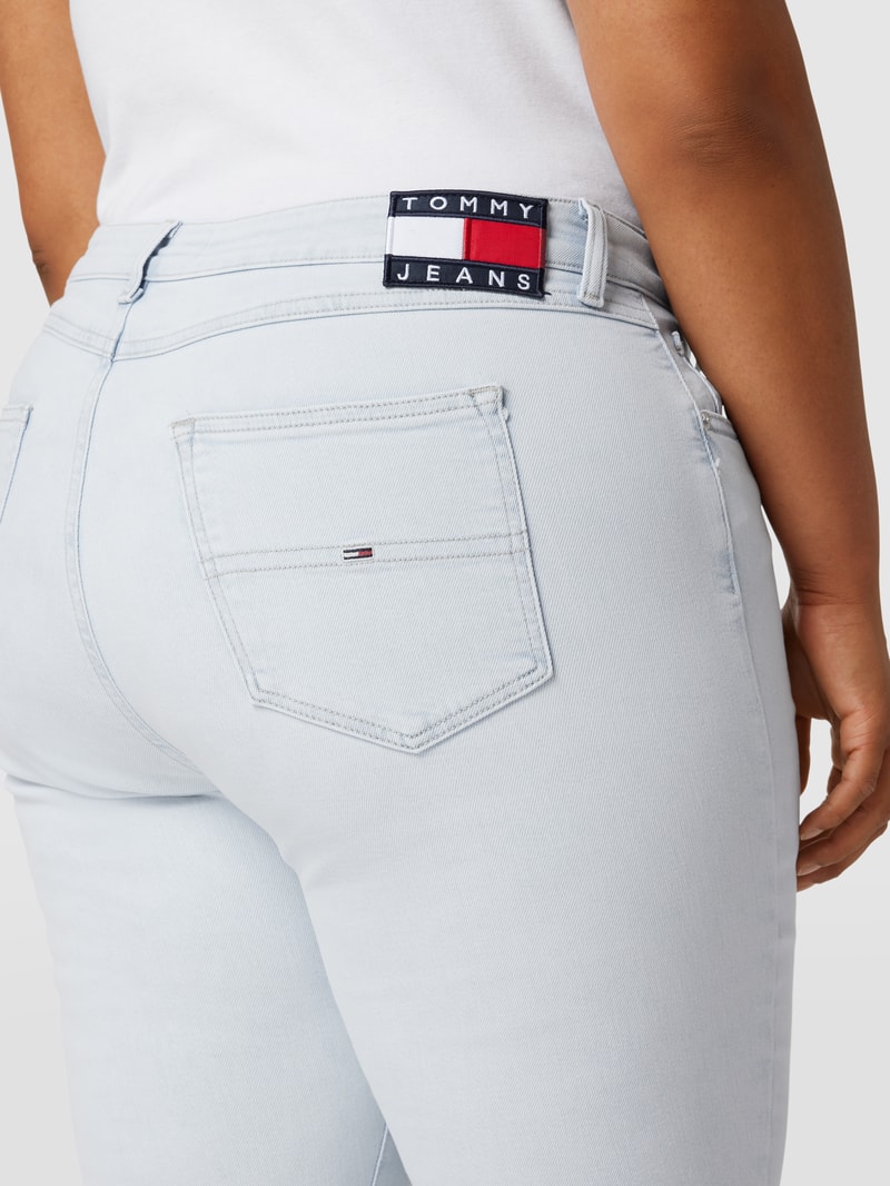 PLUS SIZE High Rise Jeans mit Logo-Stitching Modell 'MELANY' in jeans