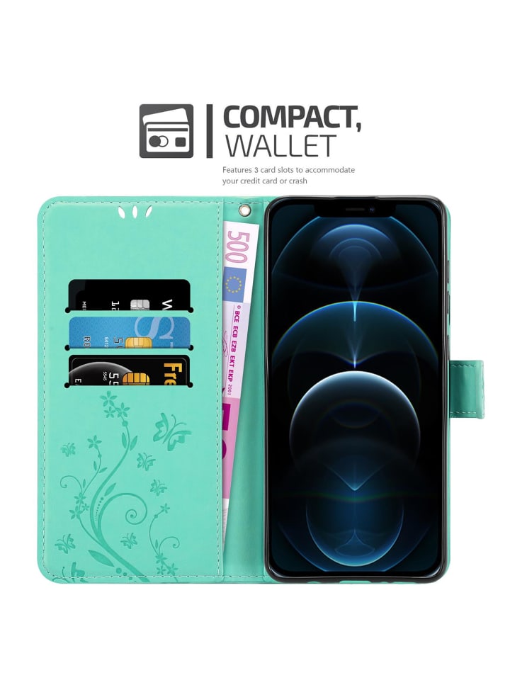 cadorabo Hülle für Apple iPhone 13 Blumen Design in FLORAL TÜRKIS günstig kaufen onesize