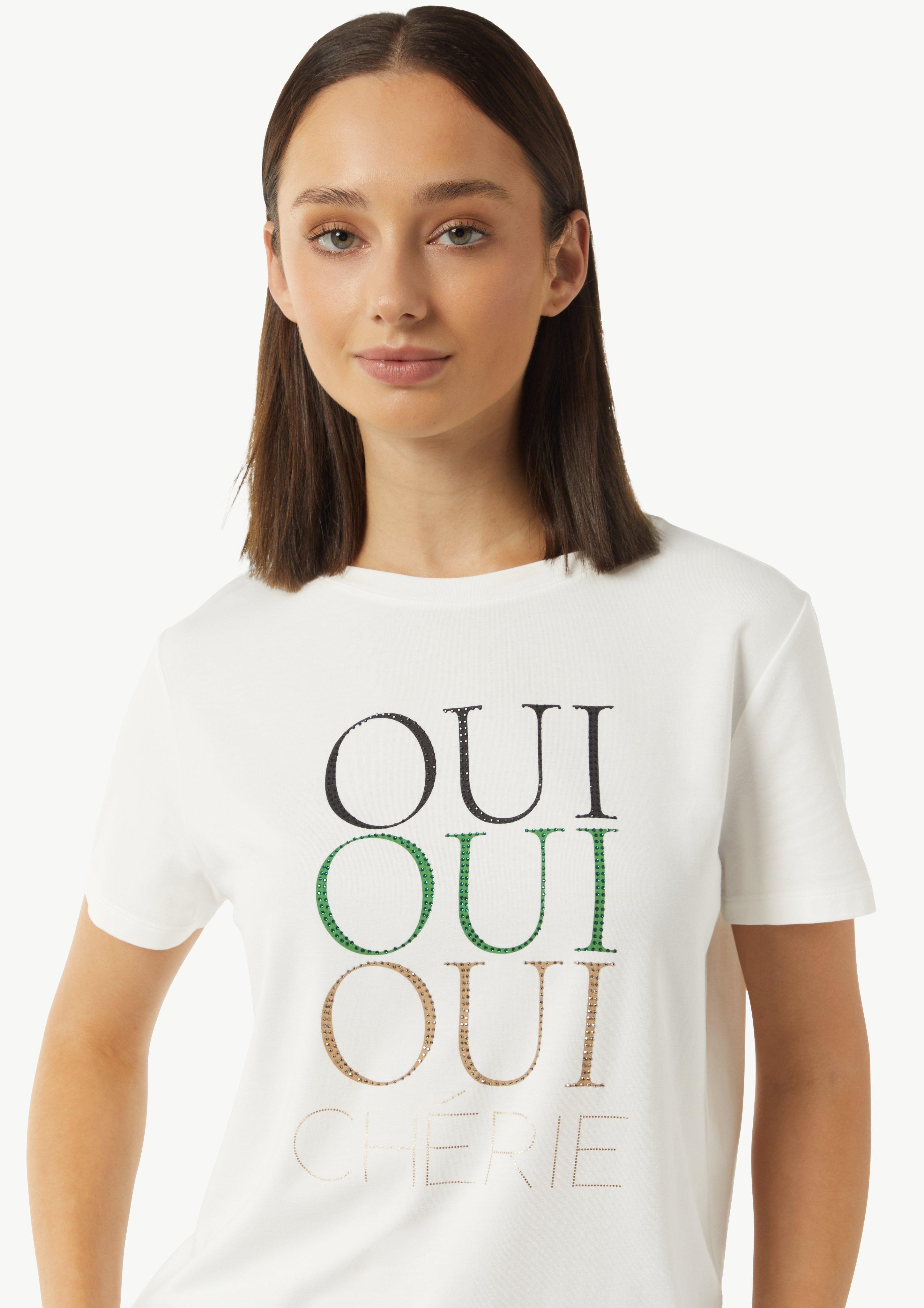 T-Shirt mit Strassapplikation - weiß
