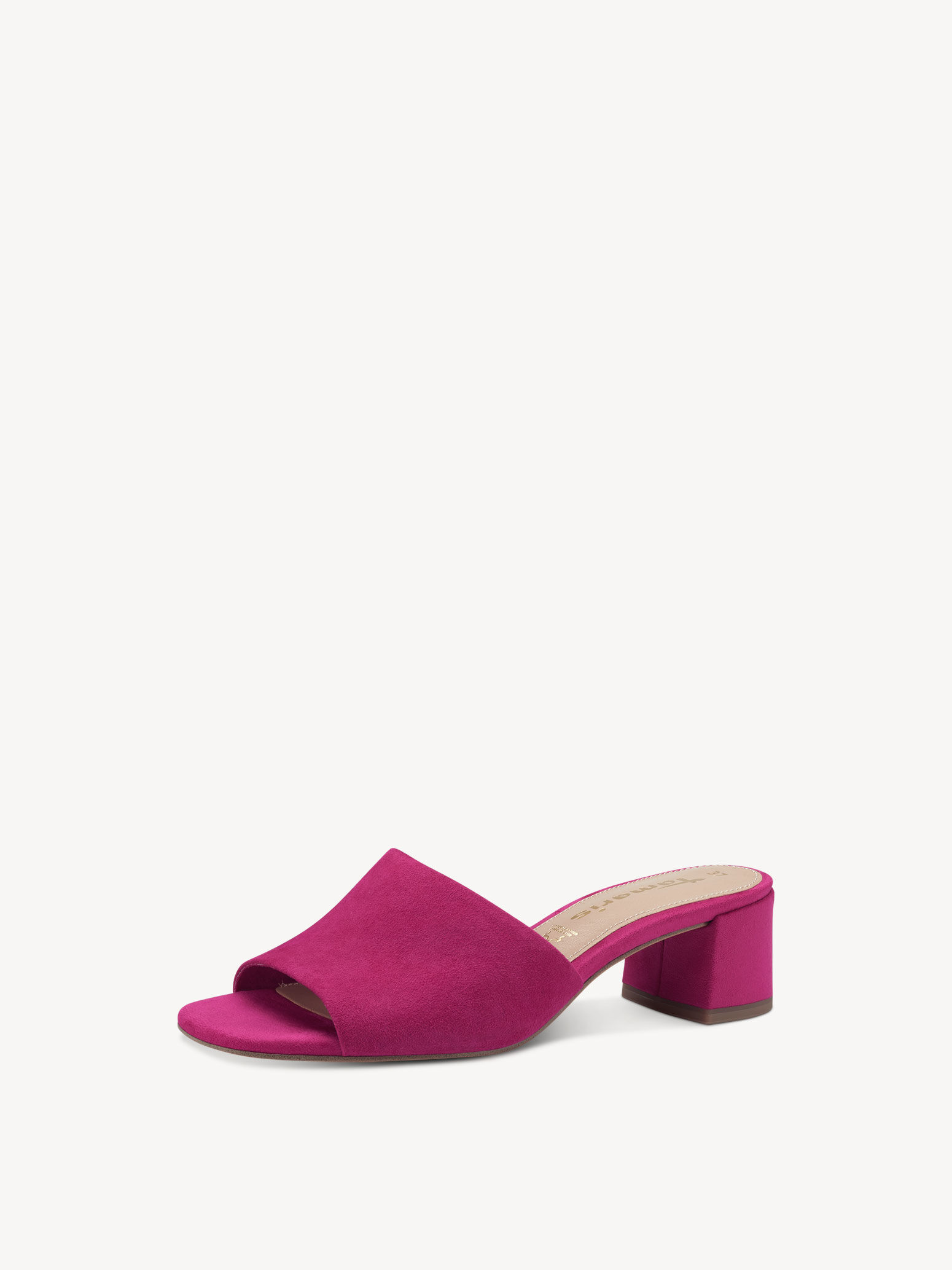 Mule en cuir - rose fuchsia