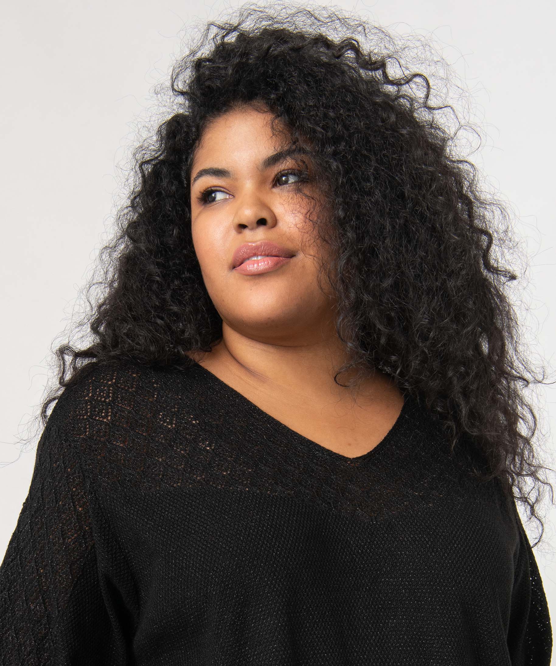 Robe pull femme grande taille fantaisie et pailletée noir | GEMO