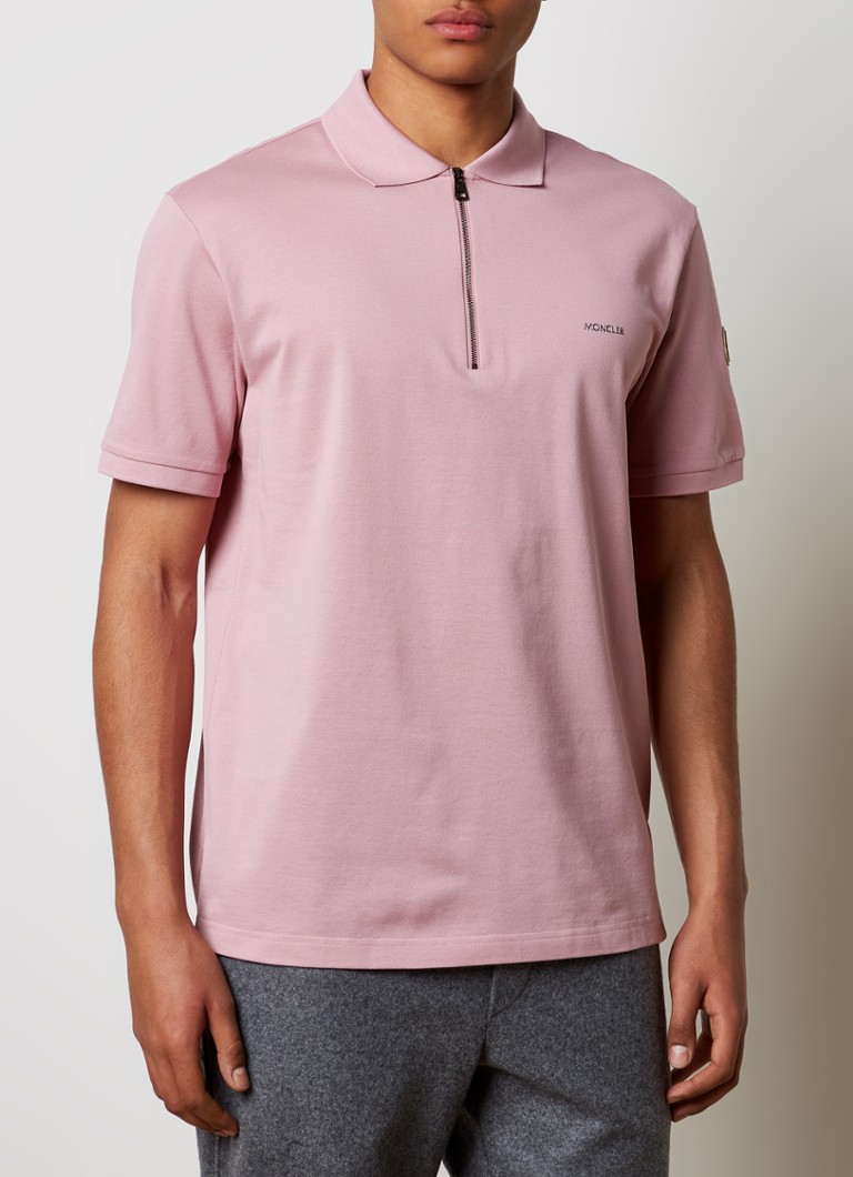 Moncler polo majica regularnog kroja od pamučnog pikea s patentnim zatvaračem do pola