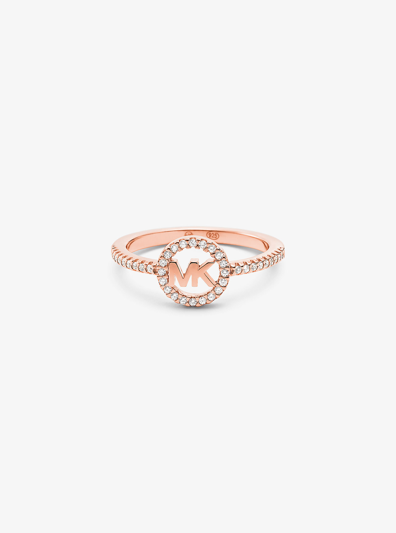 Precious Metal Plated Sterling-Silver Logo Ring - ROSE GOLD