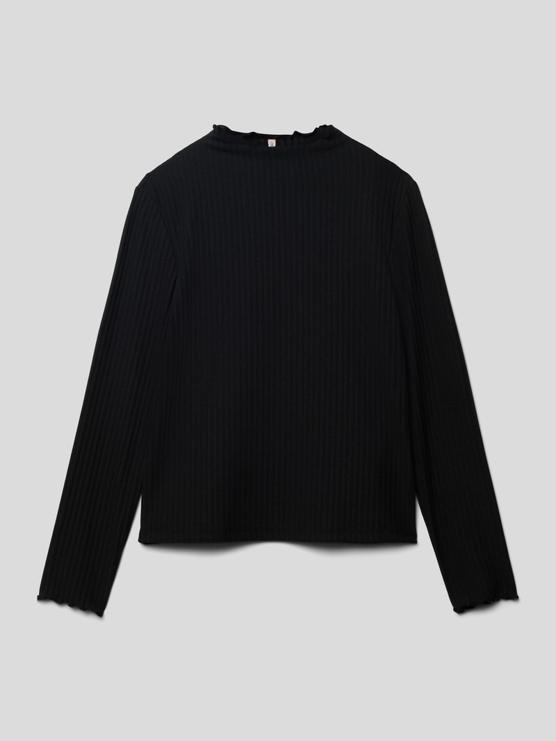 Longsleeve im strukturierten Design Modell 'NELLA' in schwarz
