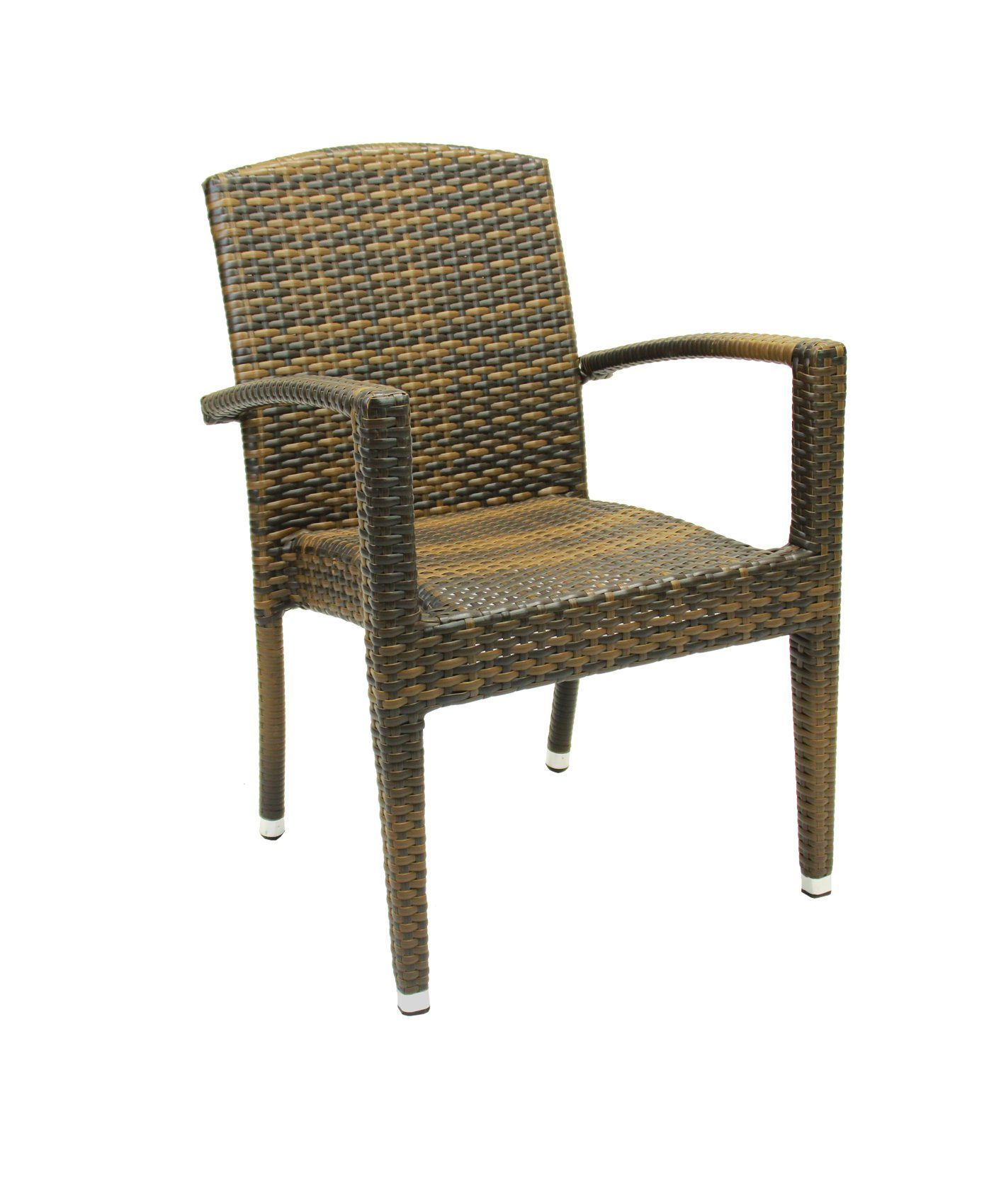 Konway Stapelstuhl MAUI (4 St), 4x KONWAY® MAUI Stapelsessel Lederlook Premium Polyrattan Sessel