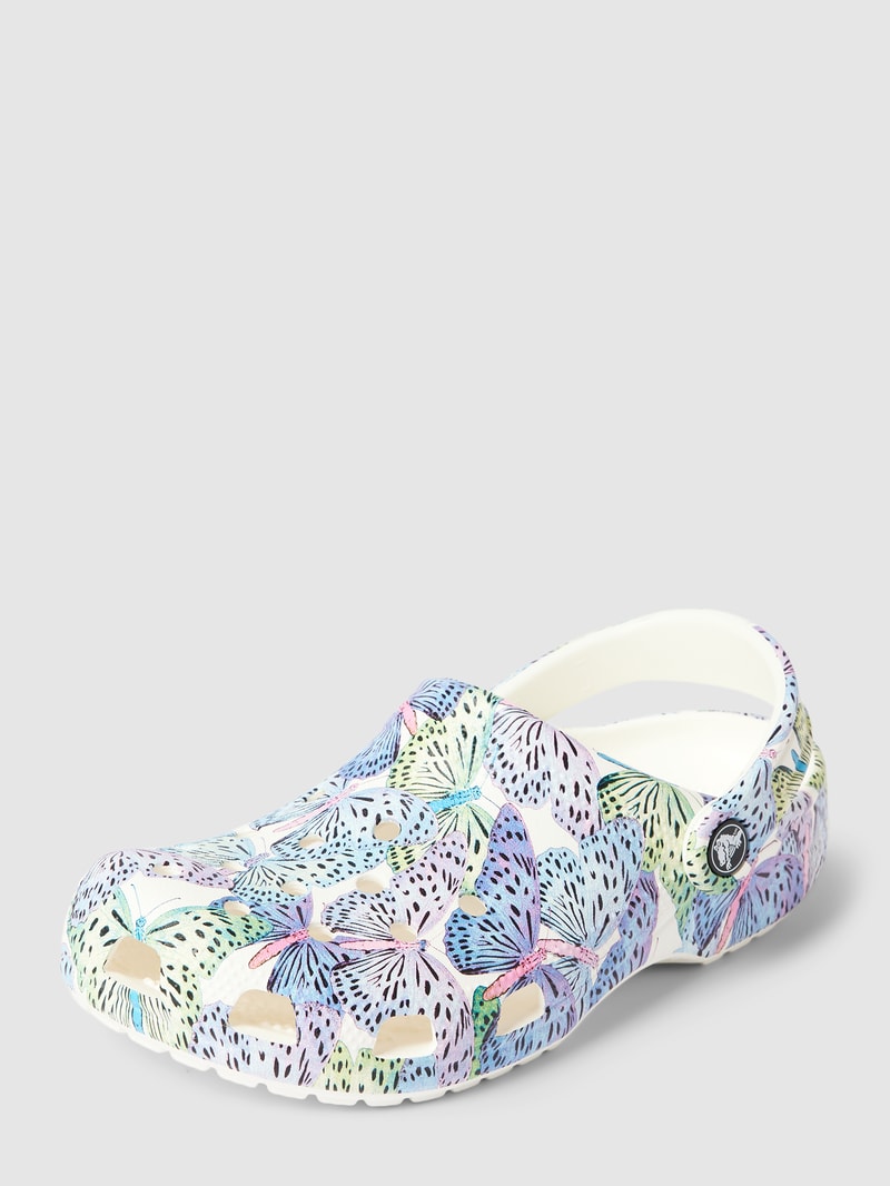 Sandale mit Allover-Muster Modell 'Classic Butterfly' in weiß
