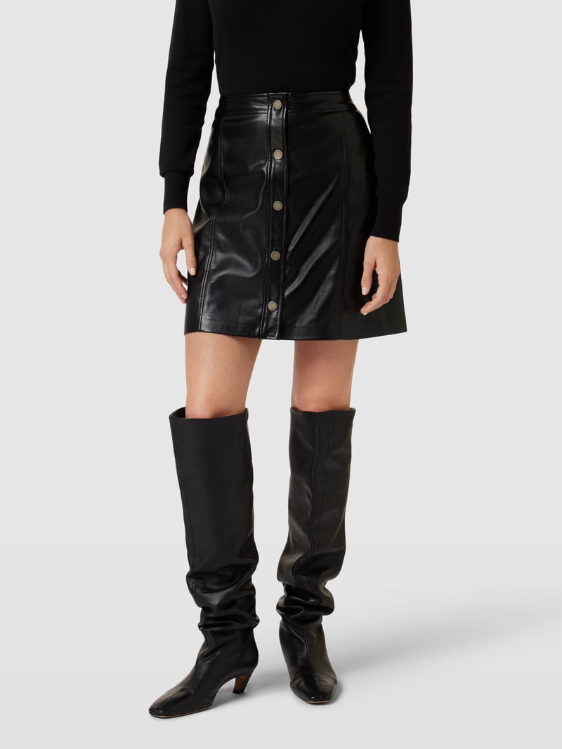 Minirock mit Knopfleiste Modell 'CAROLA' in schwarz