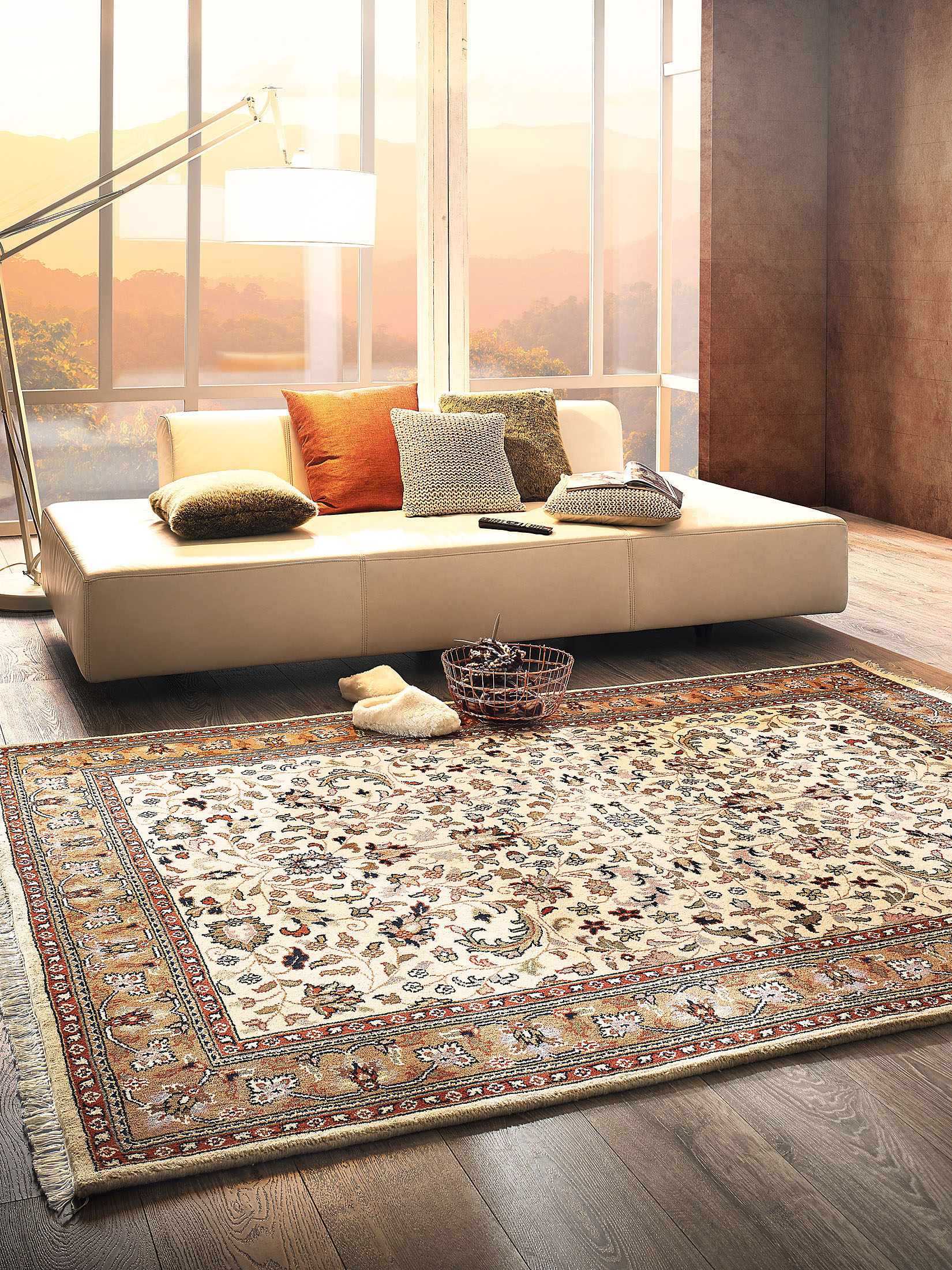 Padischah Isfahan Orient-Teppich, Beige