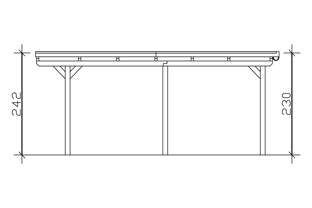 Skanholz Einzelcarport Emsland, BxT: 404x604 cm, 223 cm Einfahrtshöhe