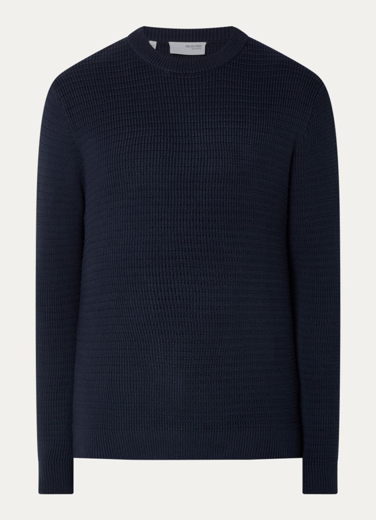 Selected Homme Theo chunky knit sweater made of organic cotton
