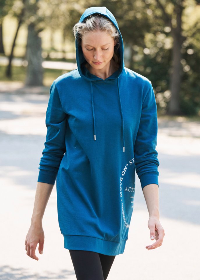 Long-Sweatshirt mit Statementdruck