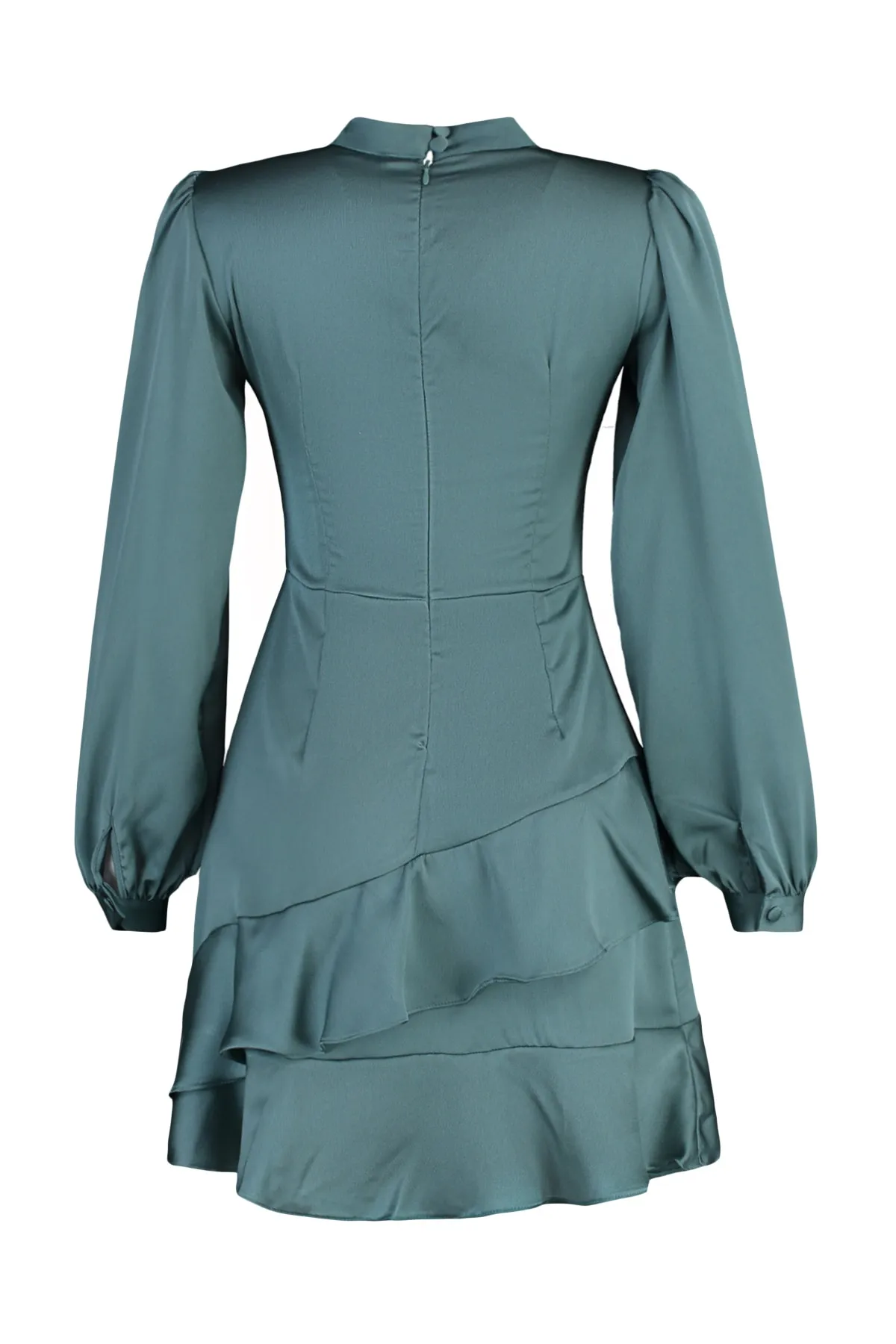Trendyol Collection  Grünes Minikleid aus gewebtem Satin TWOAW21EL1891