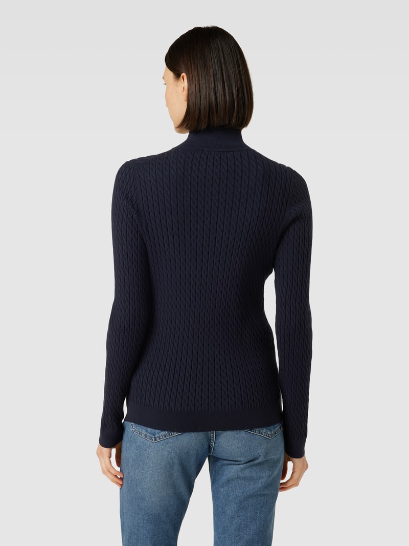 Strickjacke mit Stehkragen in marineblau