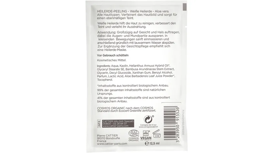 CATTIER Weiße Heilerde Peeling Sachet 12 12.5 ml