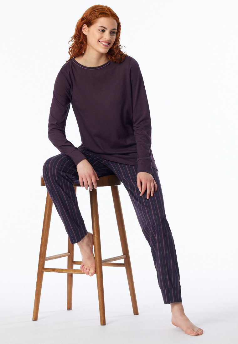Schlafanzug lang Bündchen Streifen multicolor - Comfort Nightwear