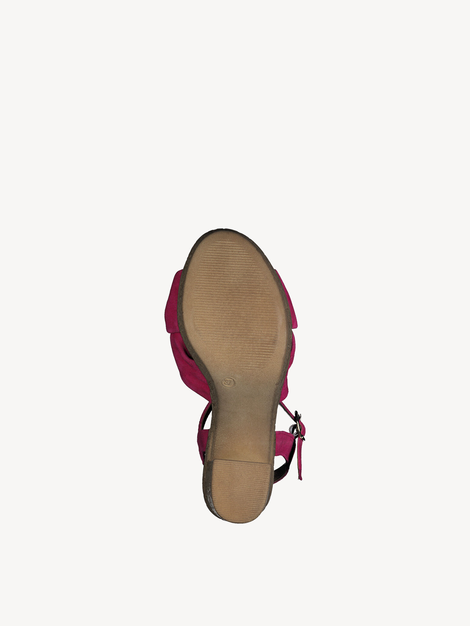 Sandale à talon en cuir - rose fuchsia