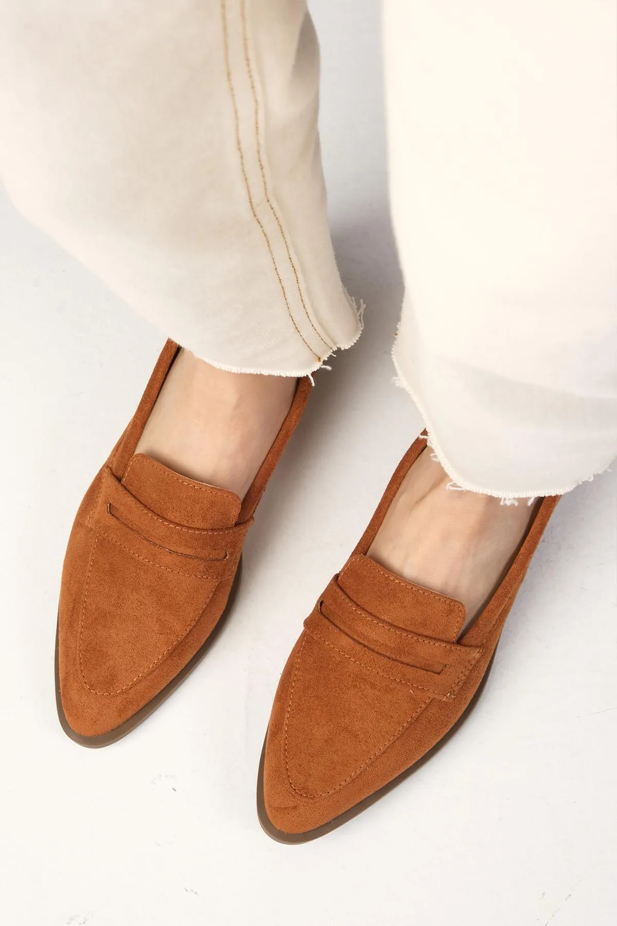 Mio Gusto  River Tan Color Damen-Loafer-Freizeit-Flachschuhe