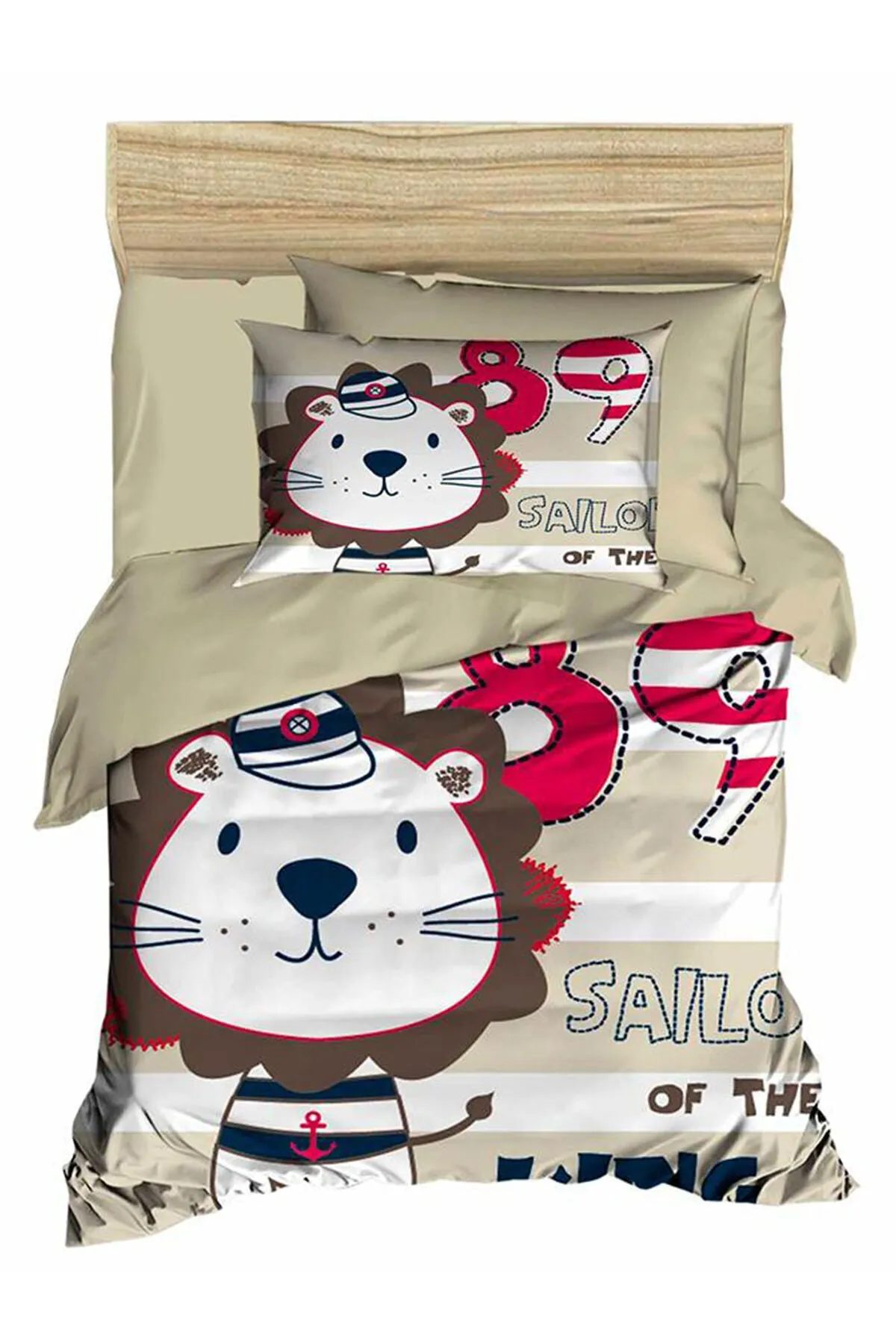 Çeyiz Diyarı  Digital bedrucktes 3D-Babybettwäscheset Sailor Brown