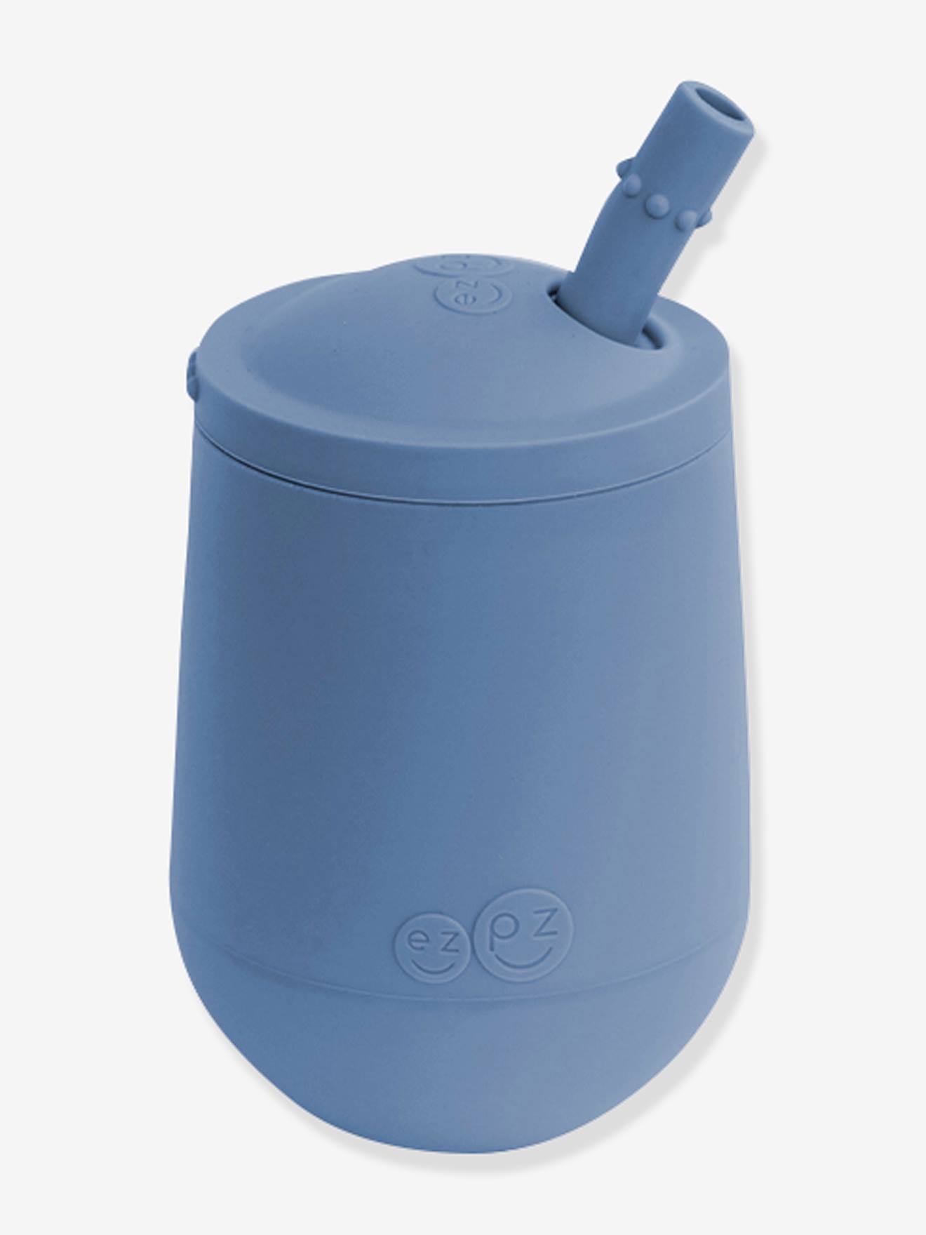 Gobelet d’apprentissage avec paille EZPZ Mini Cup en silicone rose blush