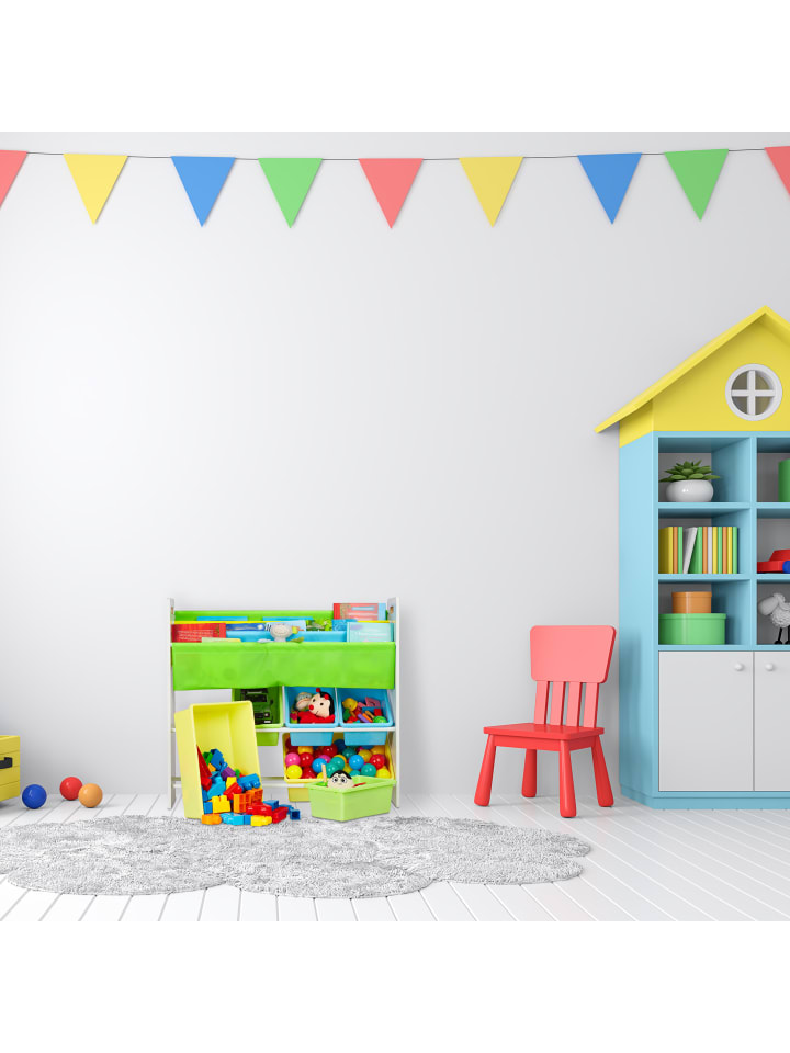 relaxdays Kinderregal Lagerfeuer in Bunt - (B)86 x (H)78 x (T)26,5 cm günstig kaufen onesize