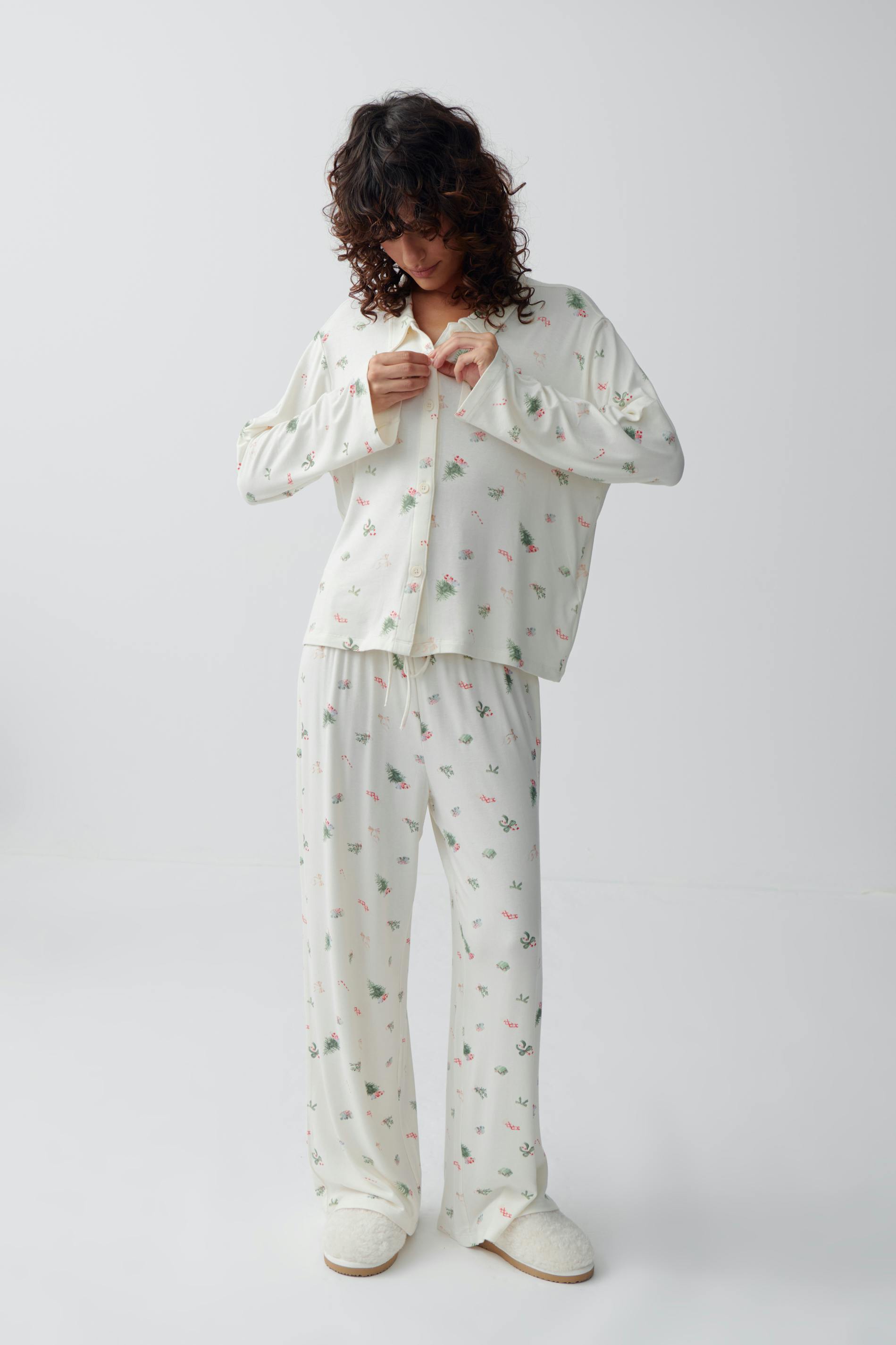 Drawstring wide trousers
