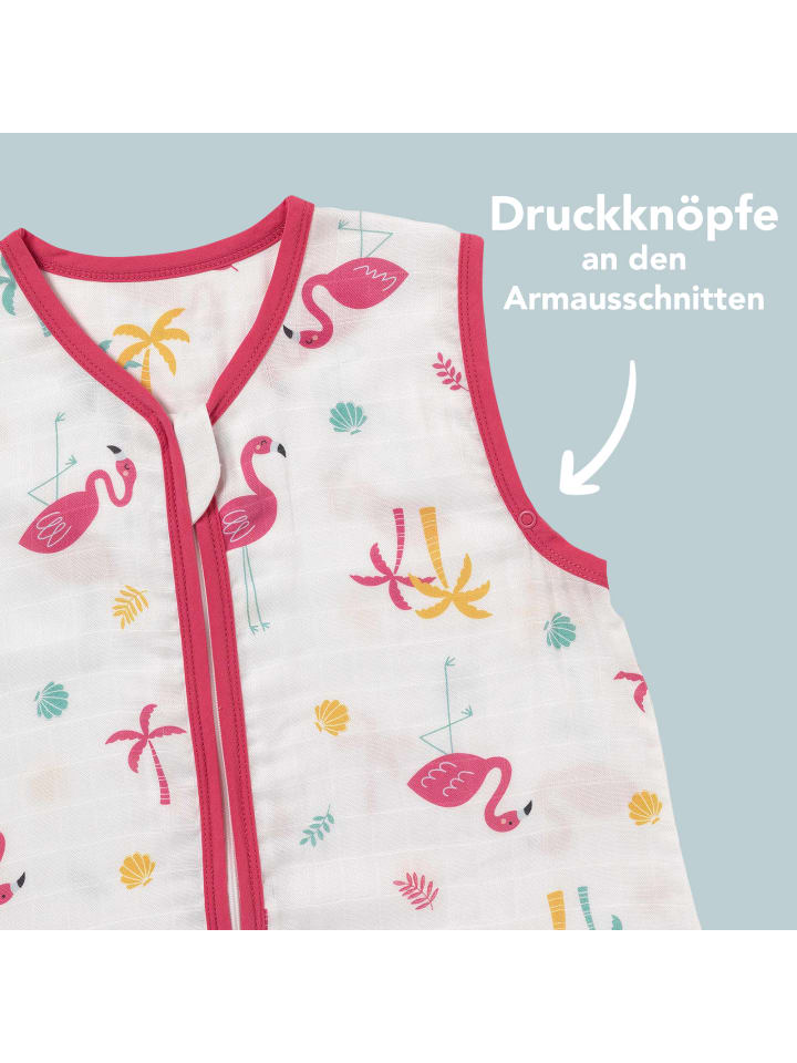 Schlummersack Musselin Schlafsack mit Füßen, 0.5 TOG in Pink günstig kaufen
