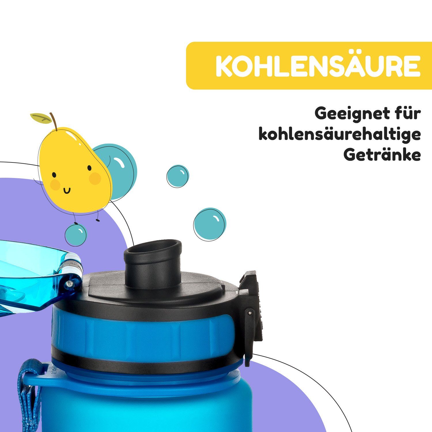 Klarstein Trinkflasche 0, Kinderflasche 500 ml Kindergarten Outdoor Schule Sport