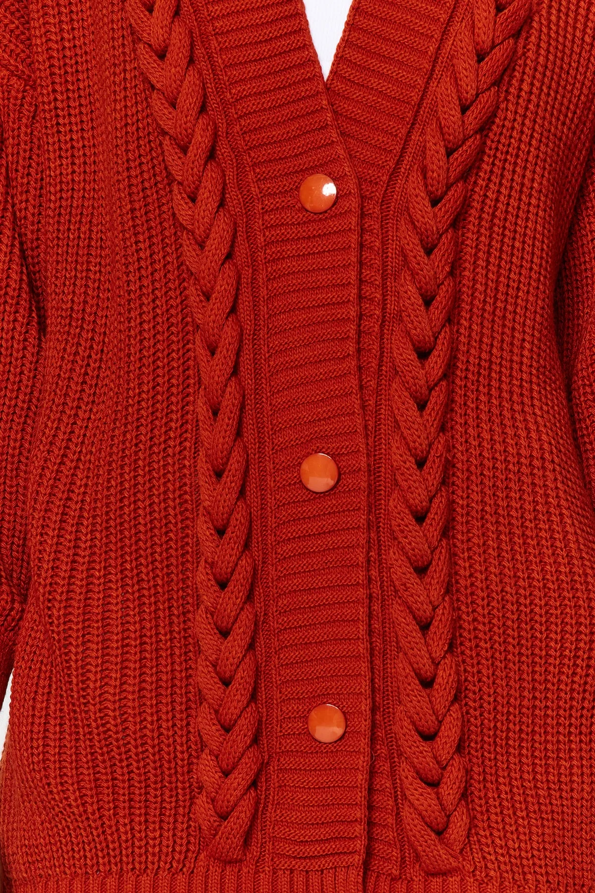 Trendyol Collection  Tile Wide Fit Strick-Cardigan mit V-Ausschnitt TWOAW24HI00256