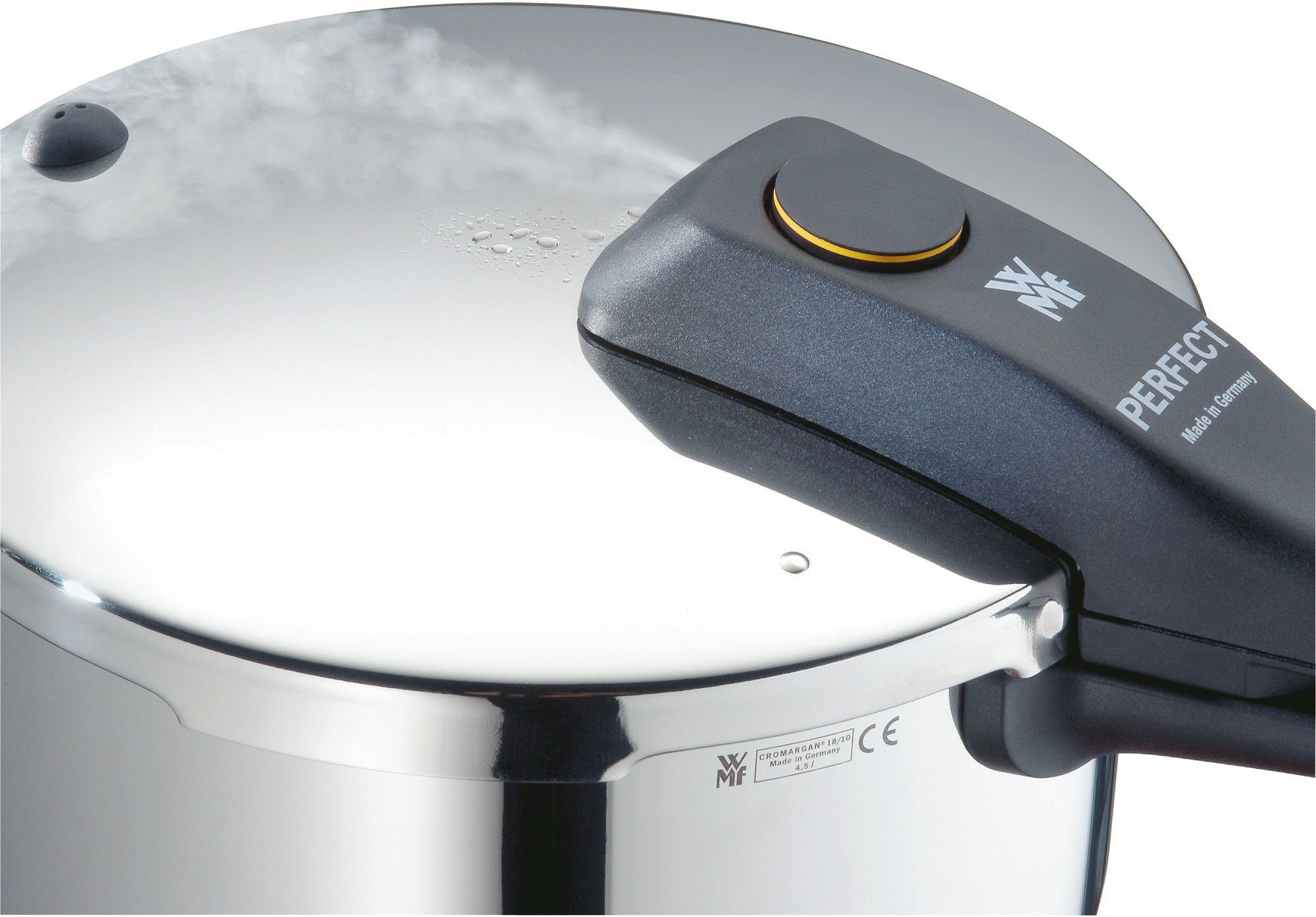 WMF Schnellkochtopf Perfect RDS, Cromargan® Edelstahl Rostfrei 18/10, Dampfkochtopf mit abnehmbarem Deckelgriff, Induktion