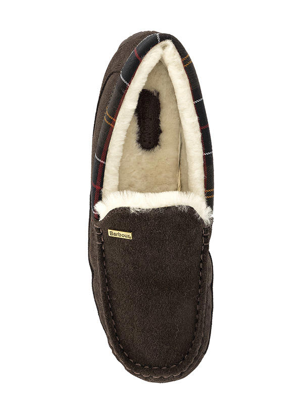 Barbour, Hausschuhe, Veloursleder warmgefüttert, dunkelbraun
