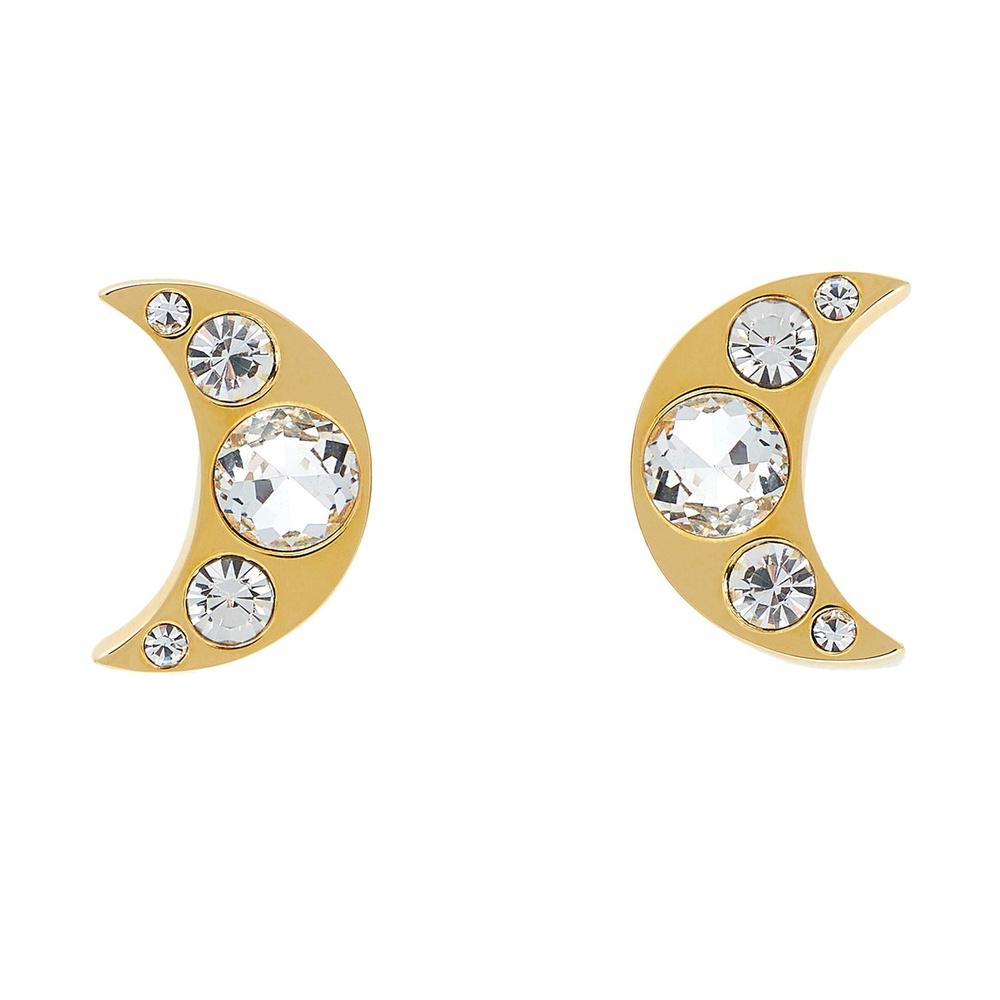 Lele Sadoughi CRYSTAL MOON STUD EARRINGS vêtements de sport