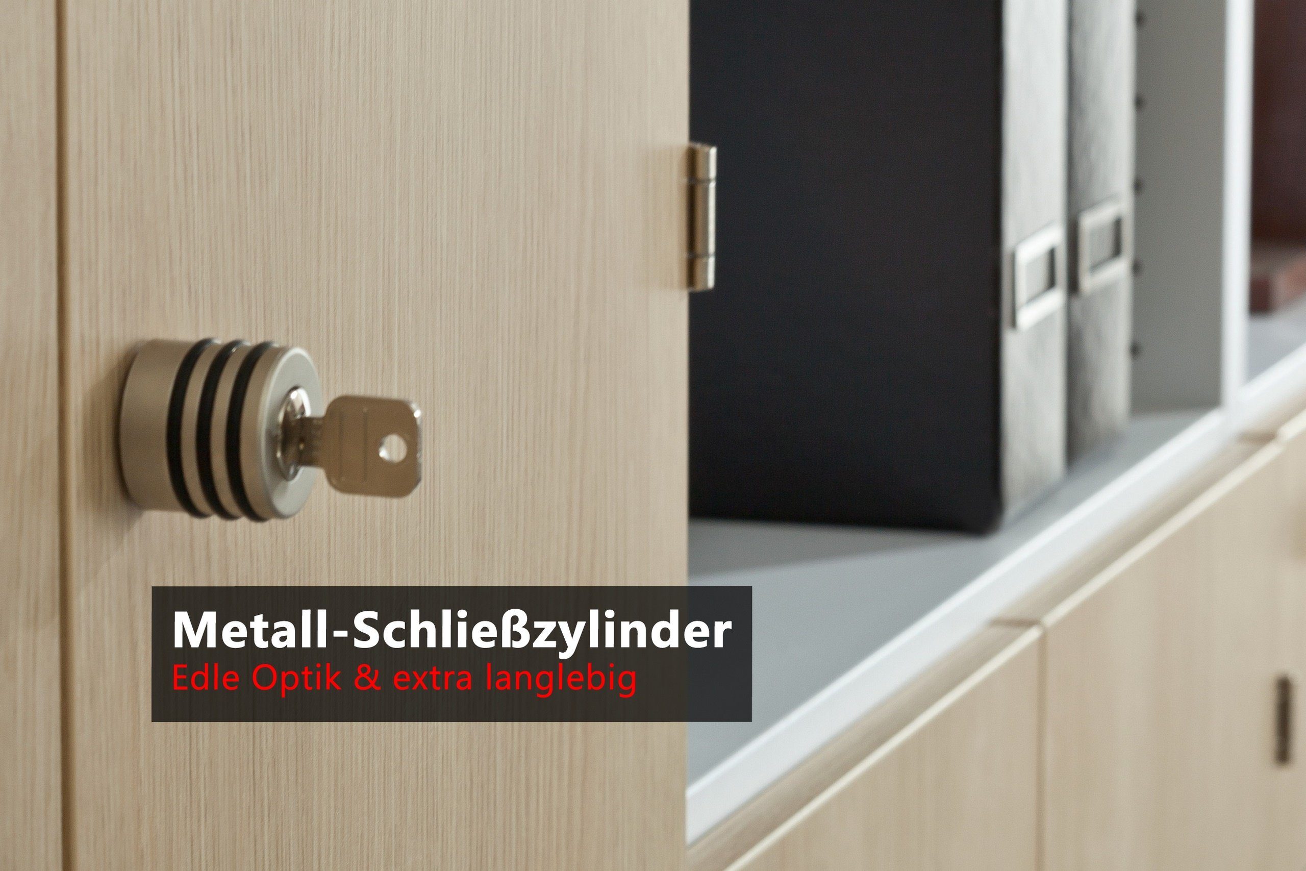 bümö Aktenregal office Regalschrank - 5 Ordnerhöhen, Dekor: Grau