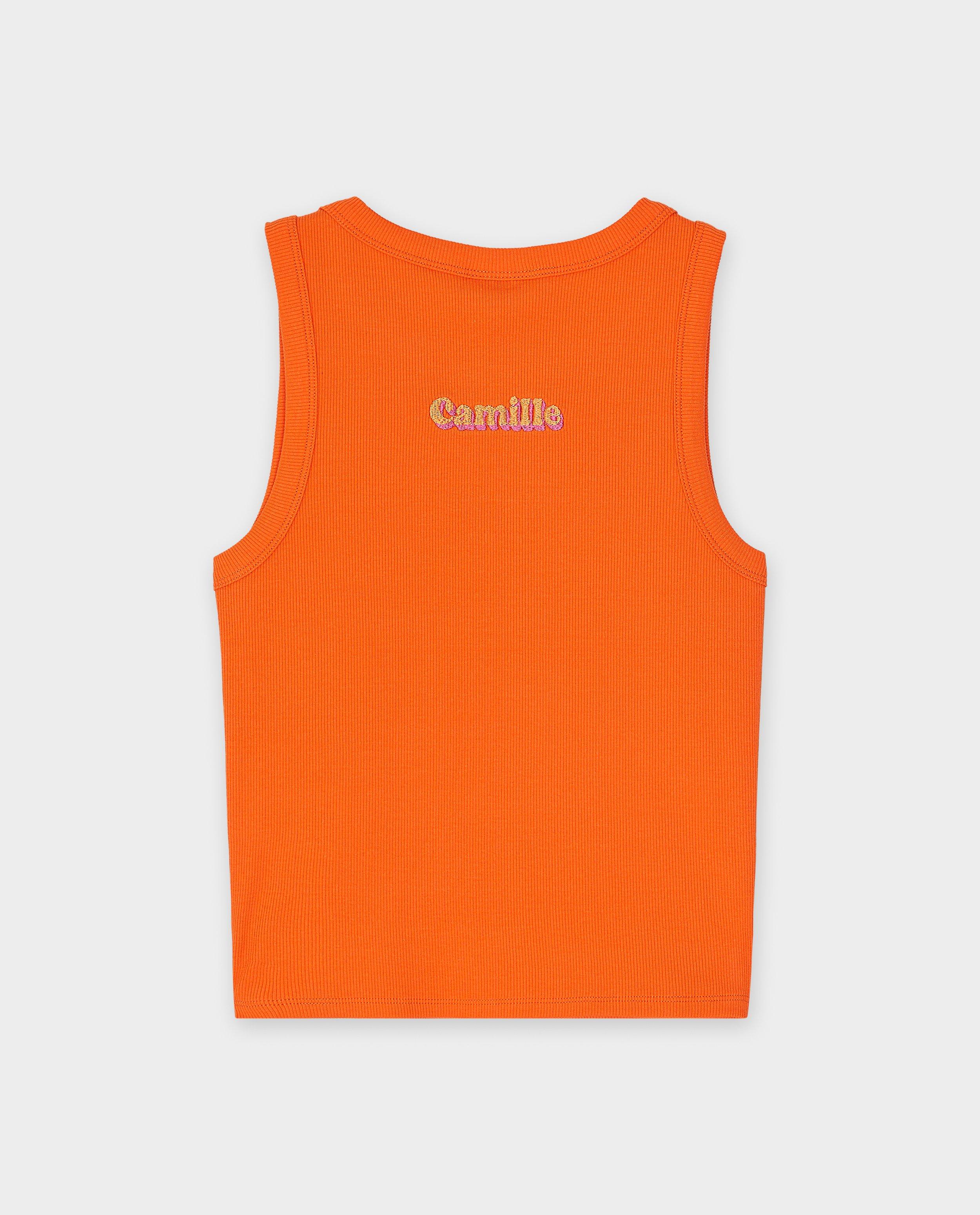 CAMILLE Hímzett felső, XS-XL világos narancssárga