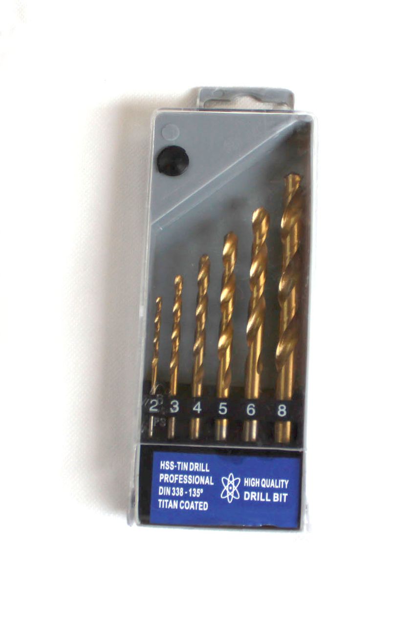 Vago-Tools Spiralbohrer HSS Set 6 tlg Set 2-8mm Metall TITAN