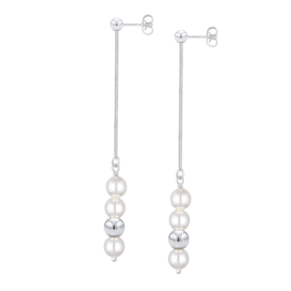 Elli Elli Boucles d'Oreilles Pendante perles synthétiques Géo Boucles d'oreilles Femme Boucles d'oreilles