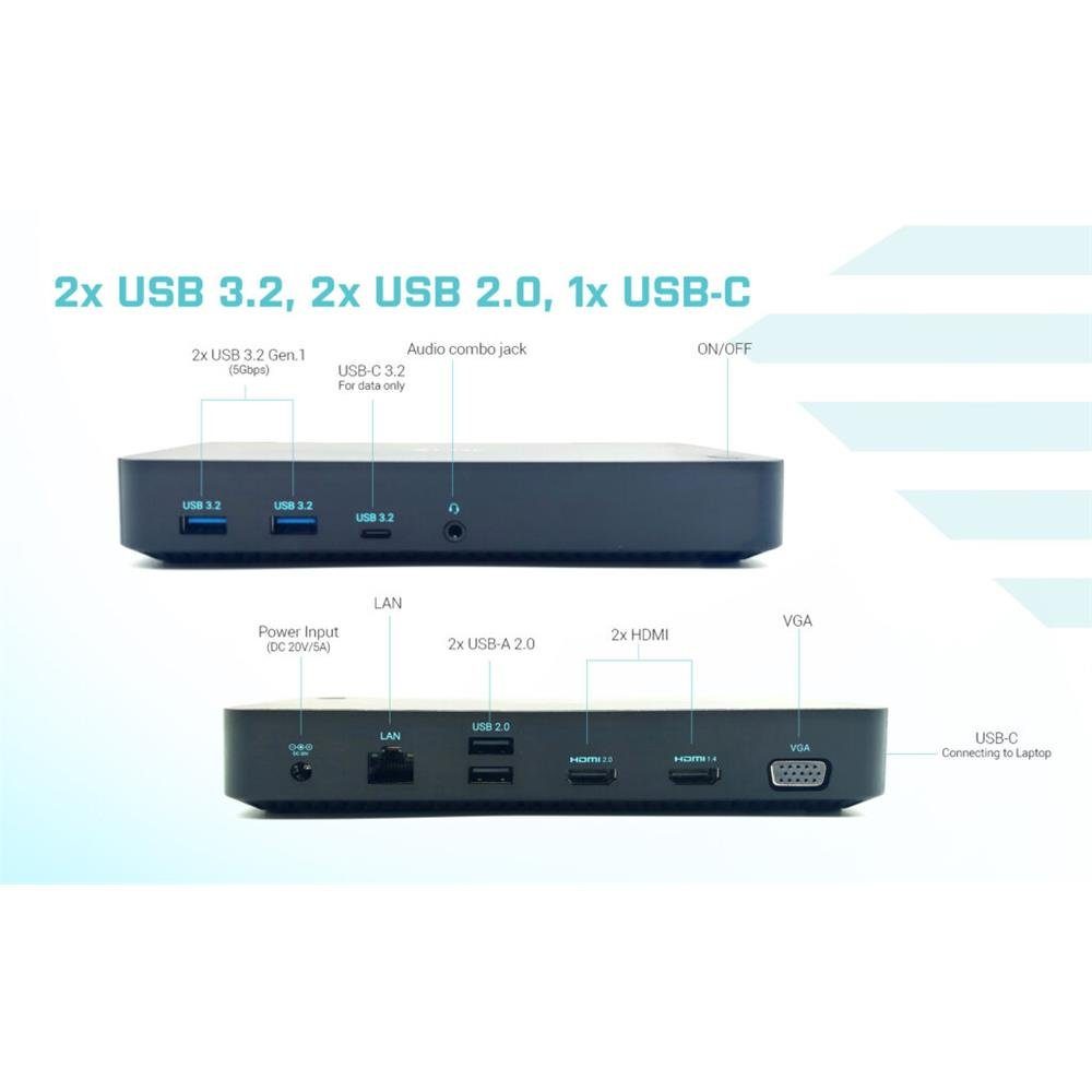 I-TEC Laptop-Dockingstation USB 3.0/USB-C/Thunderbolt, 3x Display Docking Station, + Power Delivery 65W