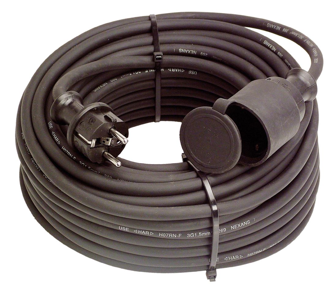 Schwabe 60372 Neoprenski podaljšek 230V/16A IP44 H07RN-F 3G1.5 črn 5m