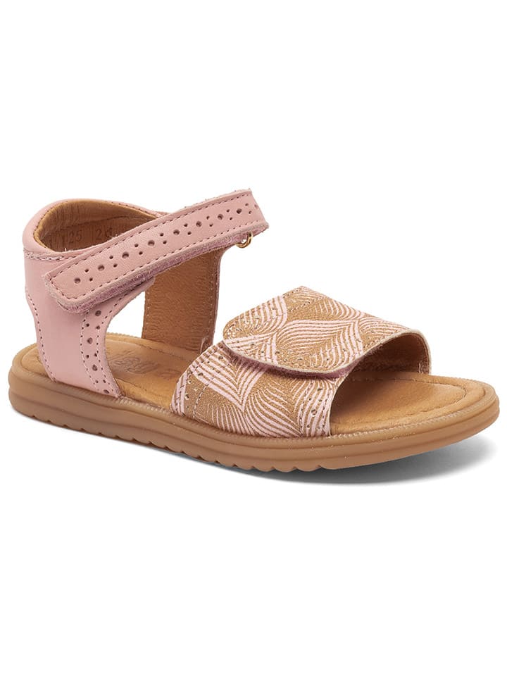 bisgaard Leder-Sandalen in Rosa/ Gold günstig kaufen