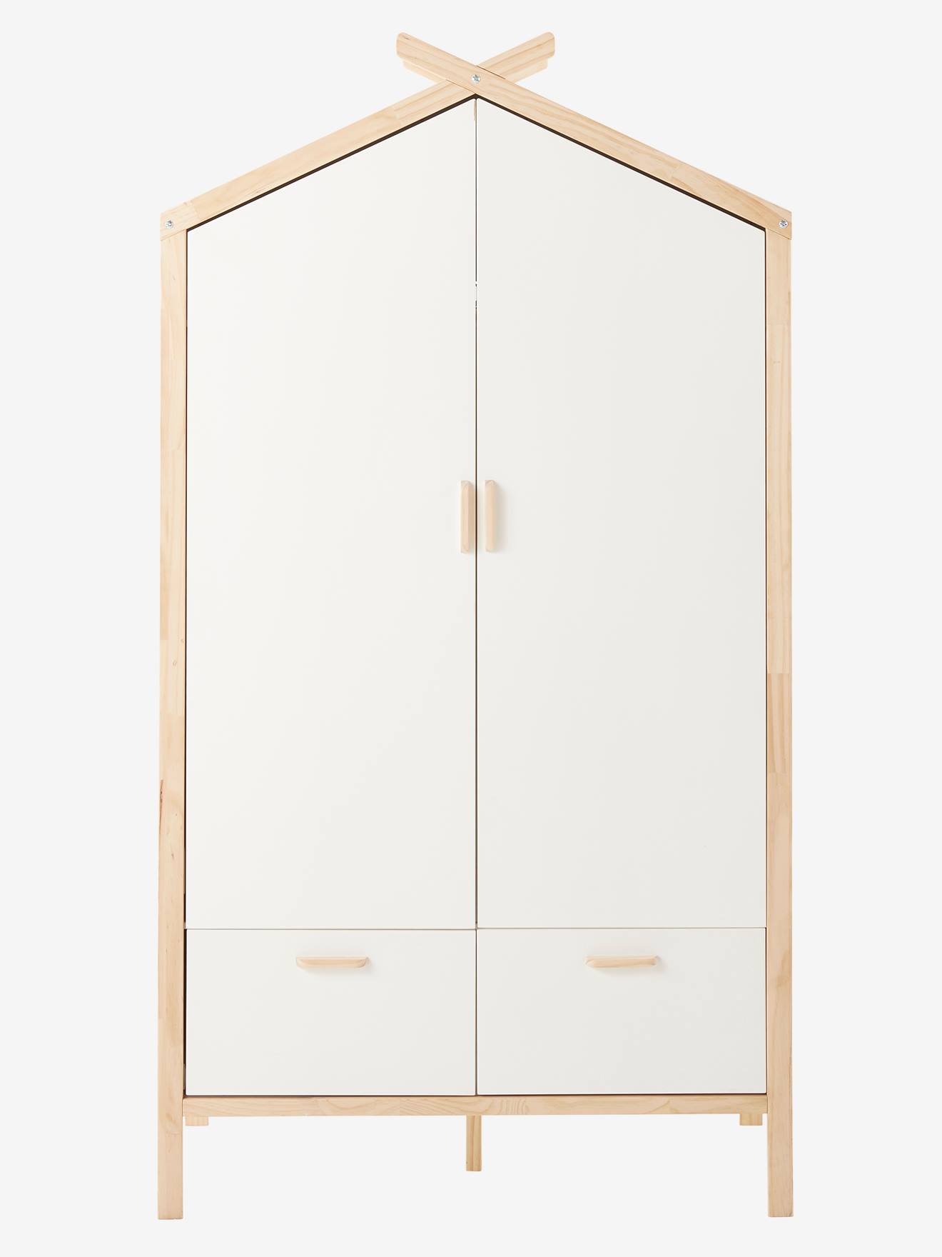 Vertbaudet Kinder Schrank ROBINSON, Haus-Form - weiß/natur