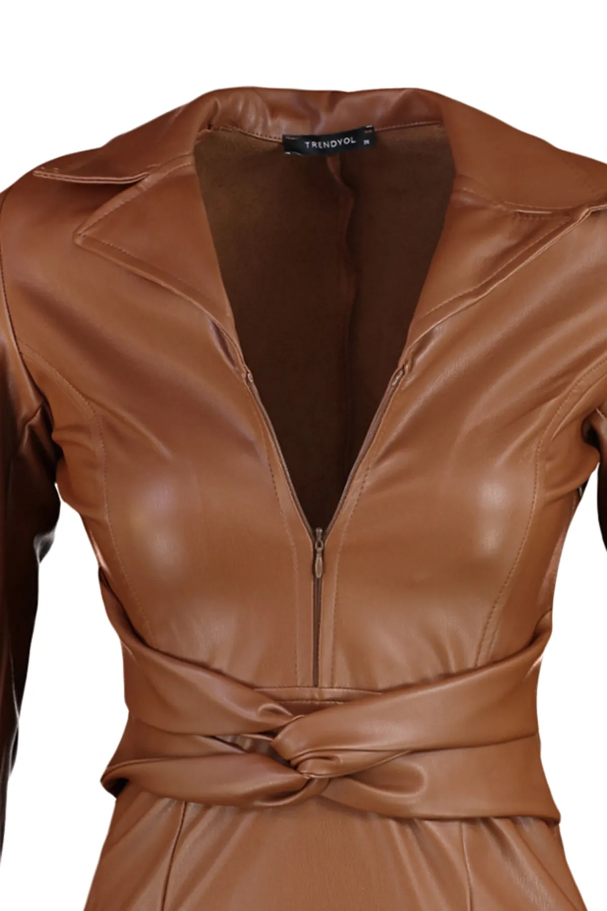 Trendyol Collection  Braunes gewebtes Kleid mit Schlitz TWOAW22EL0554