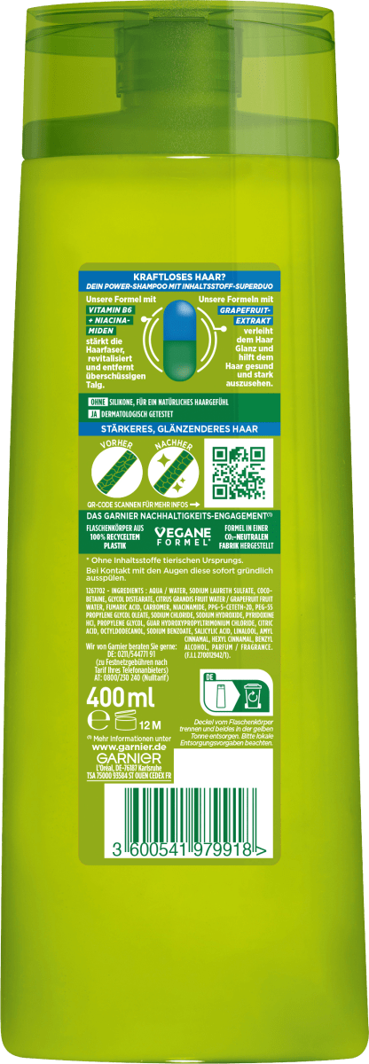 Shampoo Kraft & Glanz, stärkeres & glänzendes Haar, 400 ml