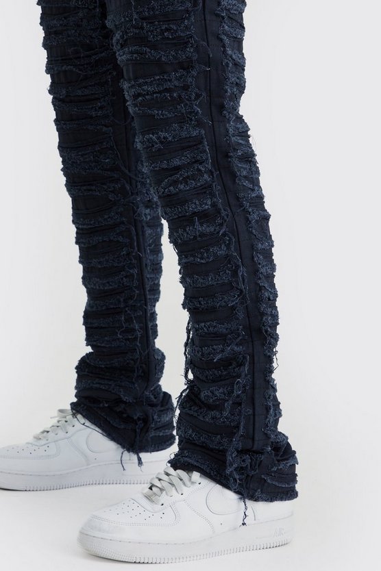 Slim-Fit Schlaghose mit Rissen