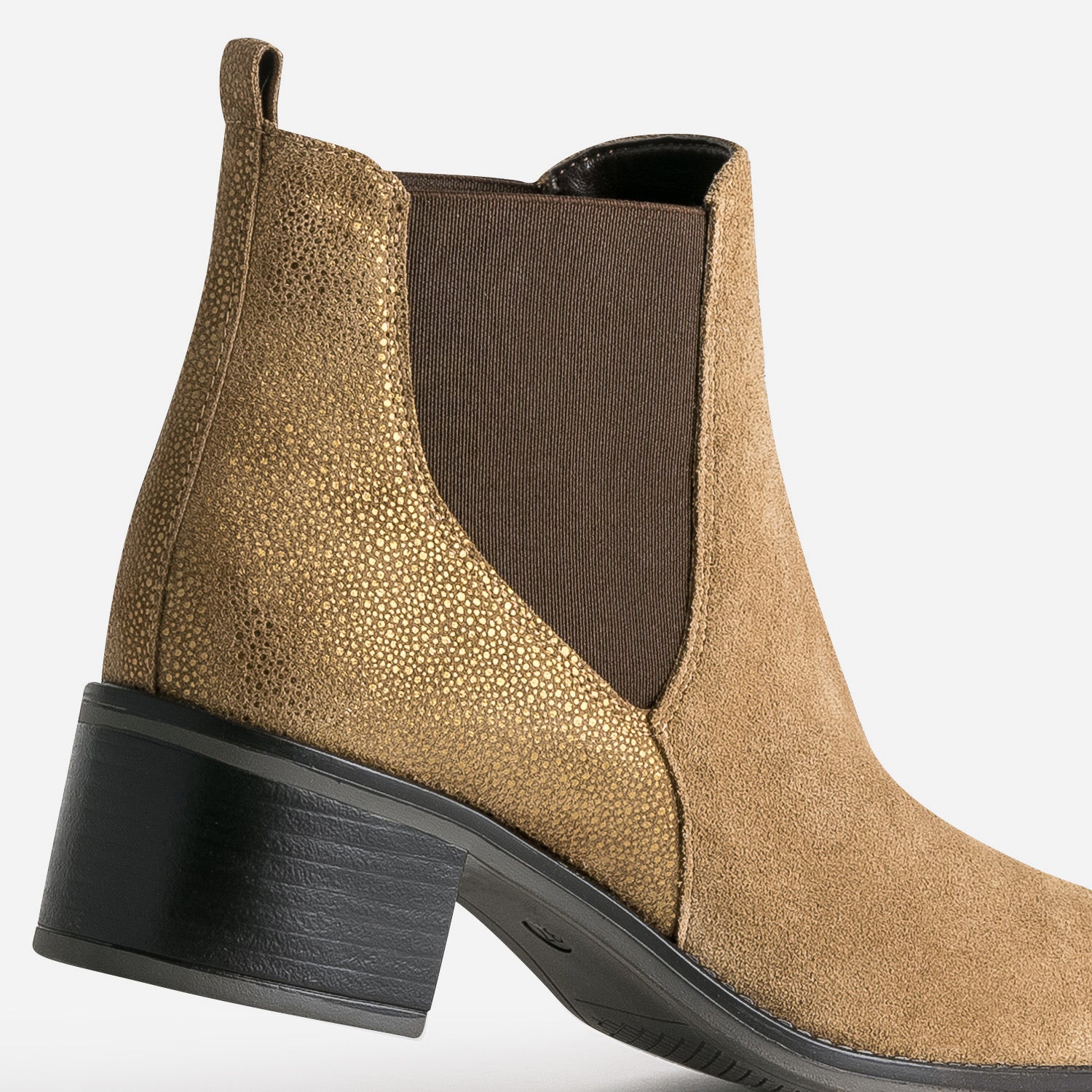 Chelsea boots éco-conçu taupe en cuir velours