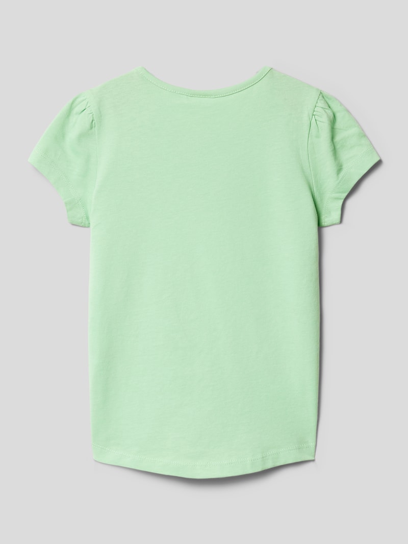 T-Shirt aus Baumwolle mit Paillettenbesatz in mint
