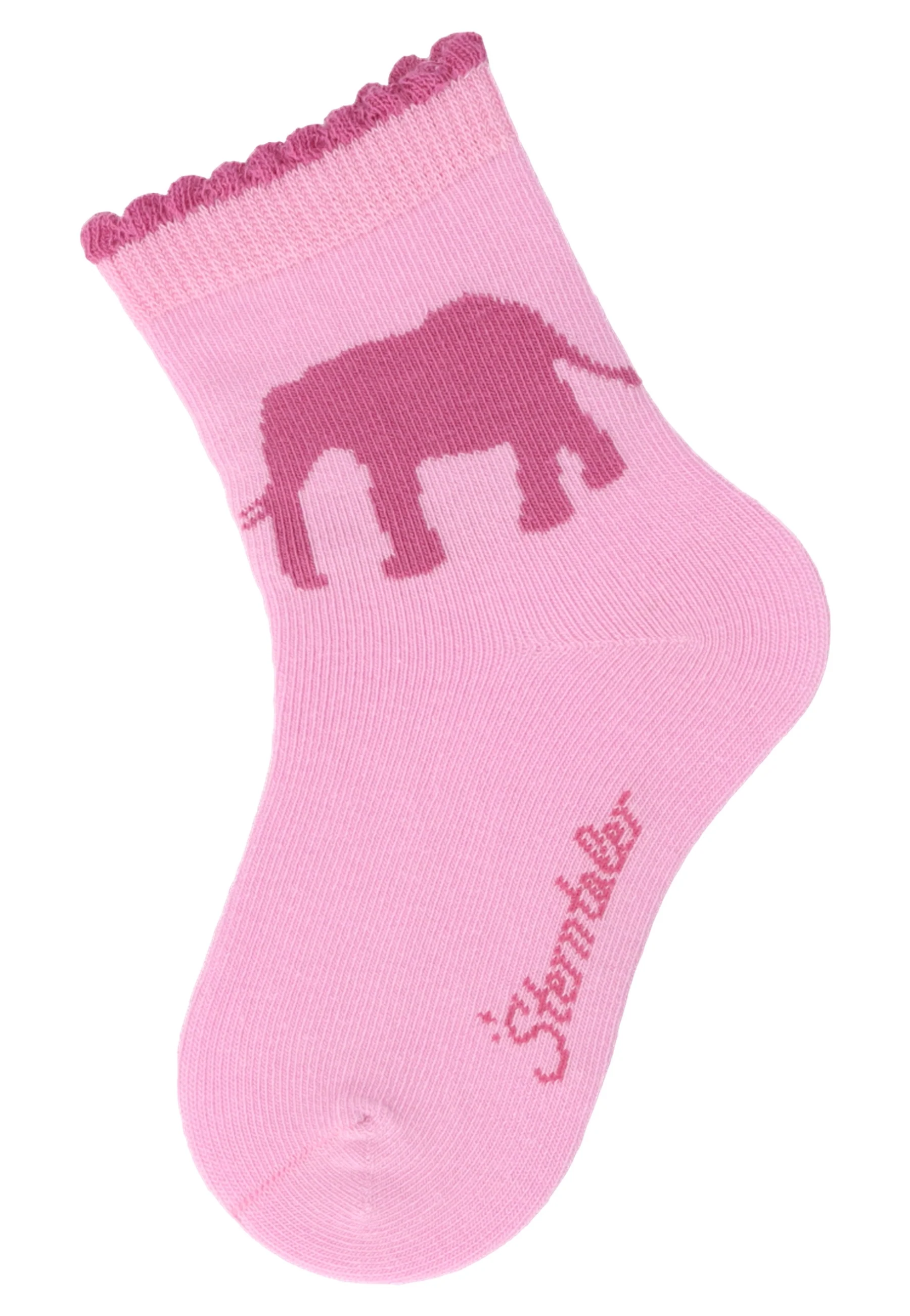 Socken im 6er Pack mit Motiv Elefant in rosa