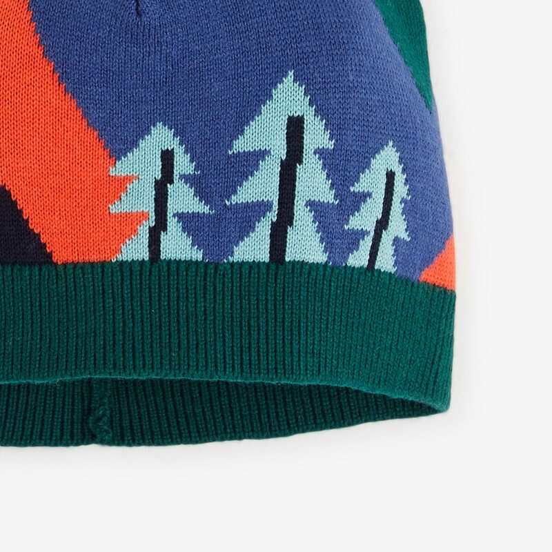 Bonnet vert bébé garçon en tricot Jacquard Catimini
