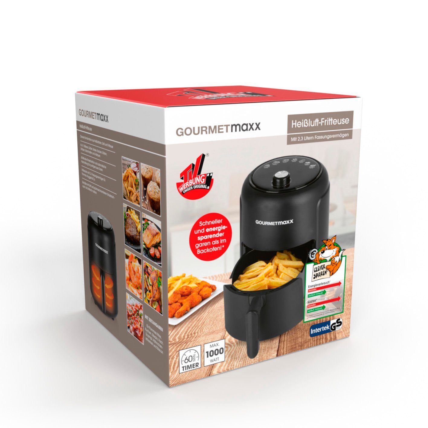 GOURMETmaxx Heißluftfritteuse 2,3L schwarz, 1000,00 W, Air Fryer